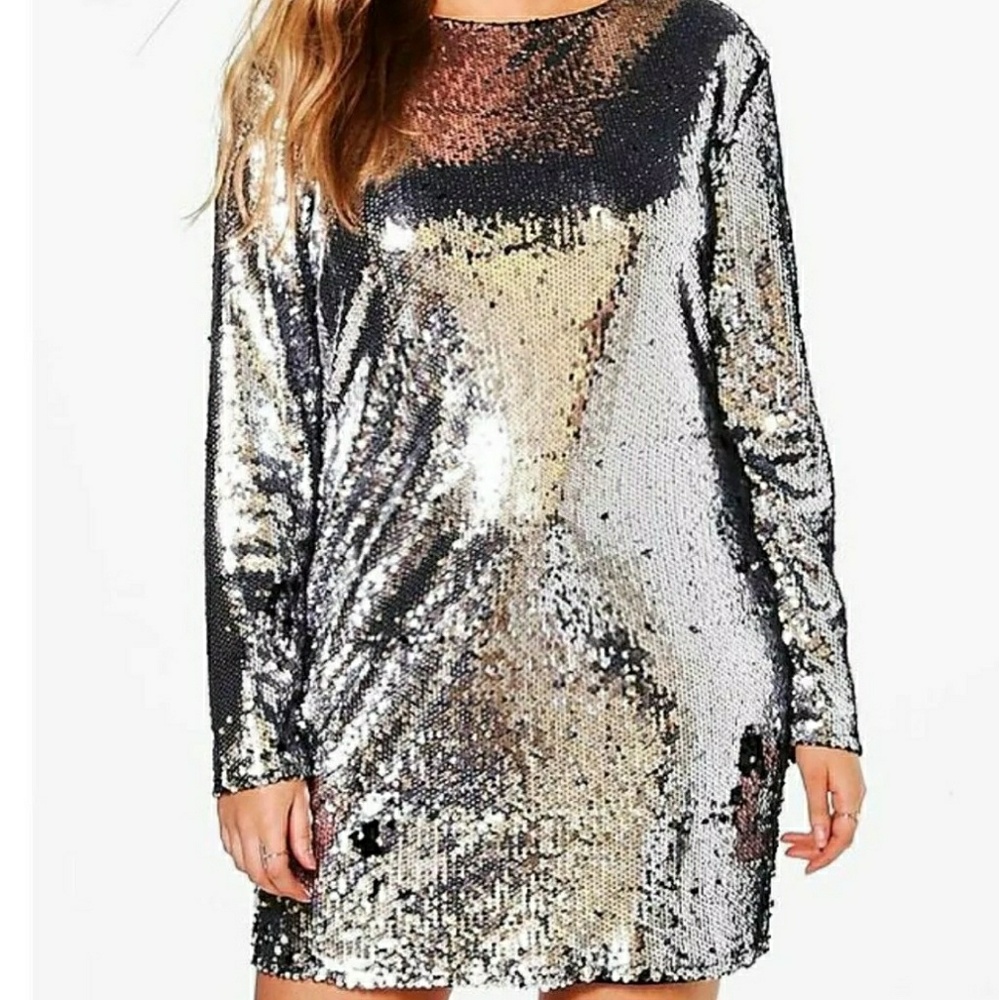 Silver sequined dress